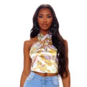 Printed Satin Top